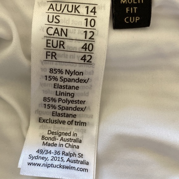 Nip Tuck Sorrento Stripe Joanne One-Piece Swim Suit Silver-Grey & White size 10 - Picture 9 of 16